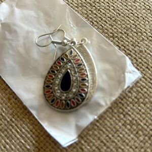 Elegant Silver and Blue Teardrop Earrings